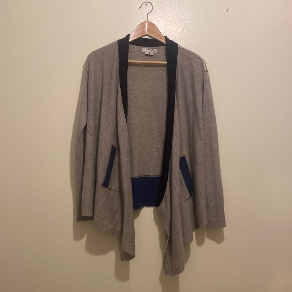 LABEL + Thread open wool cashmere blend cardigan with pockets. Size Xs